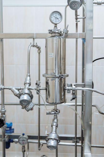 Industrial plumbing pipes and gauges